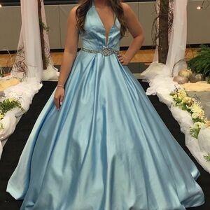 Sherri Hill Light Blue Prom Dress
